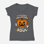 Halloween Soul Pumpkin-Womens-V-Neck-Tee-Studio Mootant