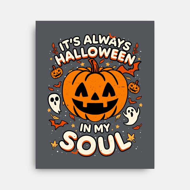 Halloween Soul Pumpkin-None-Stretched-Canvas-Studio Mootant