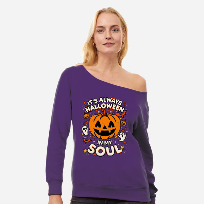 Halloween Soul Pumpkin-Womens-Off Shoulder-Sweatshirt-Studio Mootant