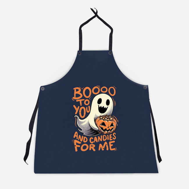 Halloween Ghost Candies-Unisex-Kitchen-Apron-Studio Mootant