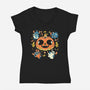 The Halloween Experiment-Womens-V-Neck-Tee-yumie