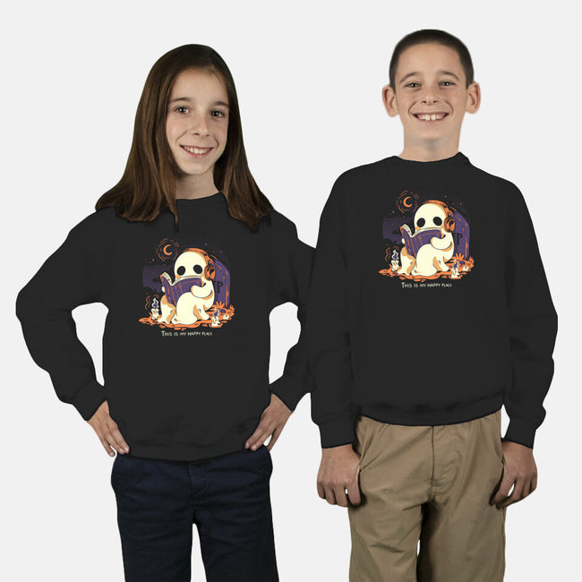 Spooky Place-Youth-Crew Neck-Sweatshirt-yumie