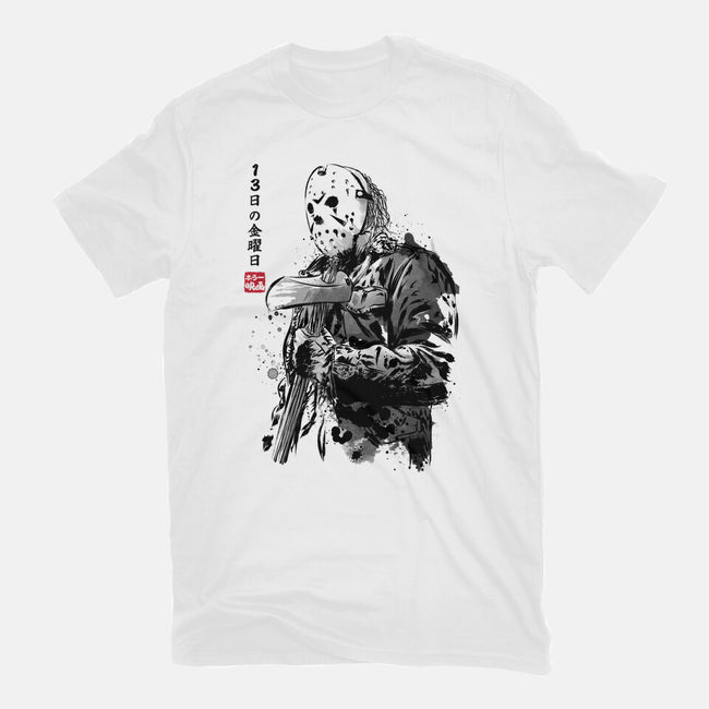 Crystal Lake Killer Sumi-e-Unisex-Basic-Tee-DrMonekers