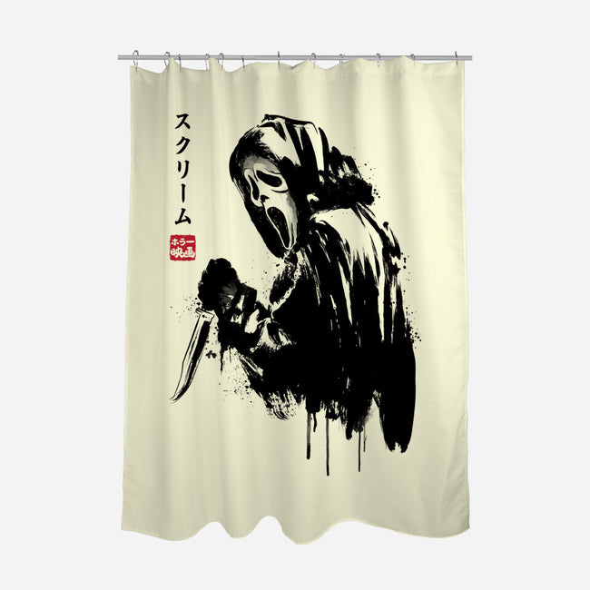 Woodsboro Killer Sumi-e-None-Polyester-Shower Curtain-DrMonekers