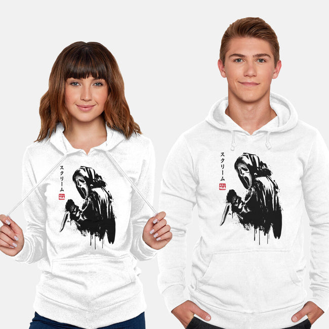 Woodsboro Killer Sumi-e-Unisex-Pullover-Sweatshirt-DrMonekers