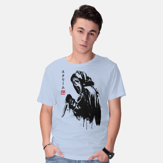 Woodsboro Killer Sumi-e-Mens-Basic-Tee-DrMonekers