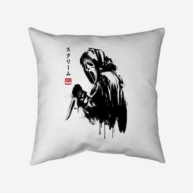 Woodsboro Killer Sumi-e-None-Removable Cover w Insert-Throw Pillow-DrMonekers