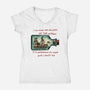 Pirate Ship In A Bottle-Womens-V-Neck-Tee-glitchygorilla