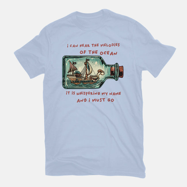 Pirate Ship In A Bottle-Womens-Basic-Tee-glitchygorilla