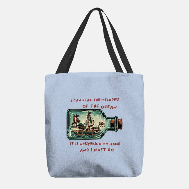 Pirate Ship In A Bottle-None-Basic Tote-Bag-glitchygorilla