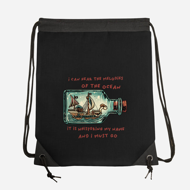 Pirate Ship In A Bottle-None-Drawstring-Bag-glitchygorilla