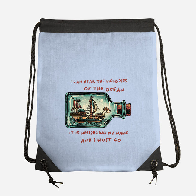 Pirate Ship In A Bottle-None-Drawstring-Bag-glitchygorilla