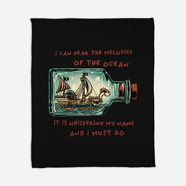 Pirate Ship In A Bottle-None-Fleece-Blanket-glitchygorilla