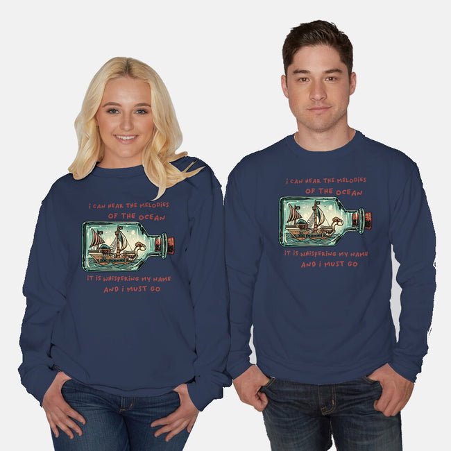 Pirate Ship In A Bottle-Unisex-Crew Neck-Sweatshirt-glitchygorilla