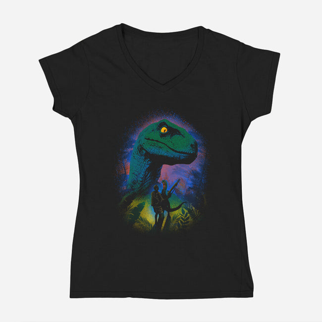 Clever Girl-Womens-V-Neck-Tee-Donnie