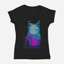 Nostalgia Black Cat-Womens-V-Neck-Tee-Donnie