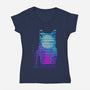 Nostalgia Black Cat-Womens-V-Neck-Tee-Donnie