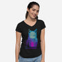 Nostalgia Black Cat-Womens-V-Neck-Tee-Donnie