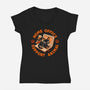 Home Office Animal Support-Womens-V-Neck-Tee-worlddominationforcats