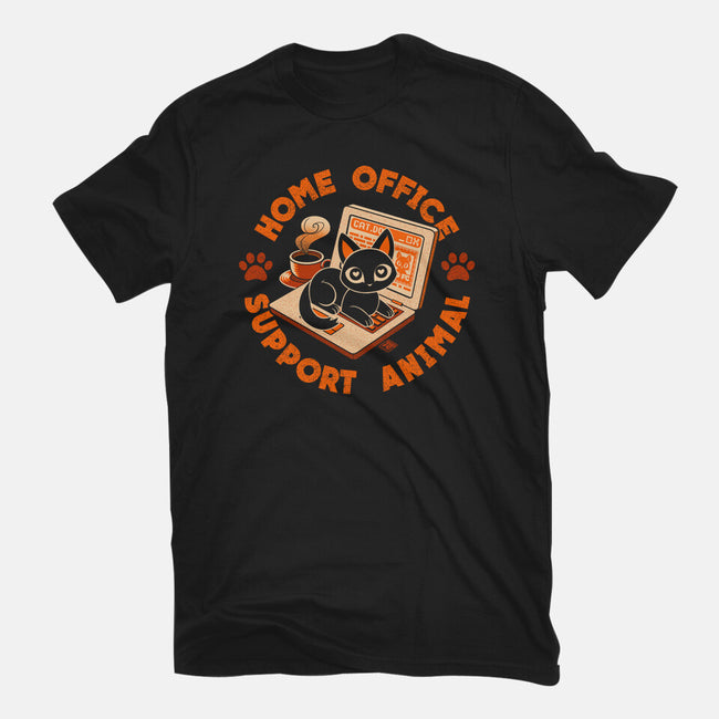 Home Office Animal Support-Womens-Basic-Tee-worlddominationforcats