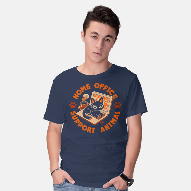 Home Office Animal Support-Mens-Basic-Tee-worlddominationforcats