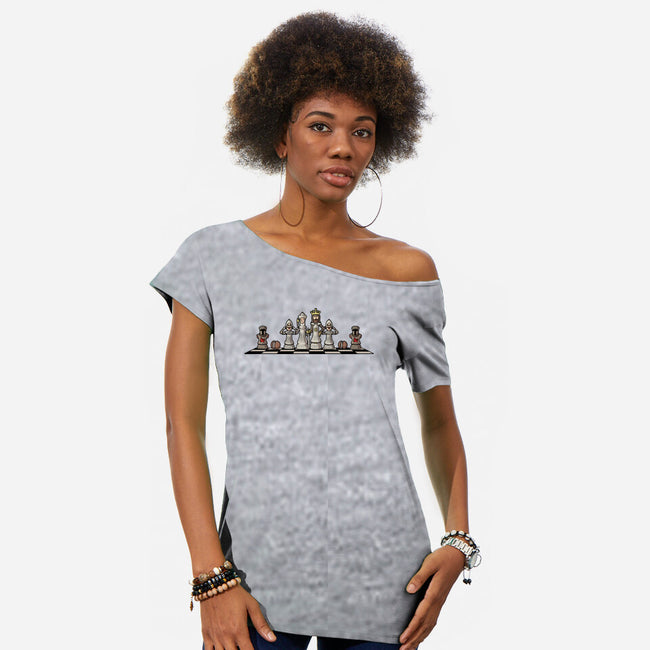 Grail Of Chess-Womens-Off Shoulder-Tee-erion_designs