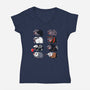 Scary Hippo-Womens-V-Neck-Tee-Vallina84