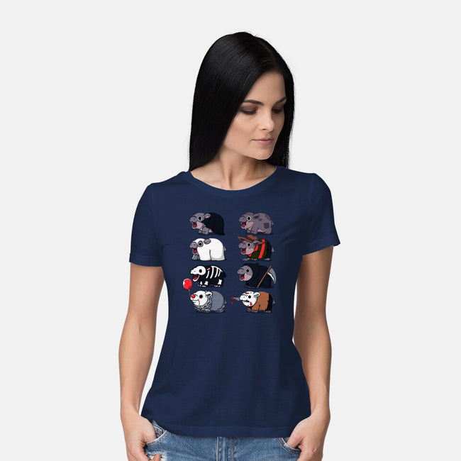 Scary Hippo-Womens-Basic-Tee-Vallina84