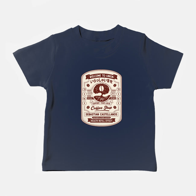 Immersive Mental World Coffee Crest-Baby-Basic-Tee-LAGELANTEE