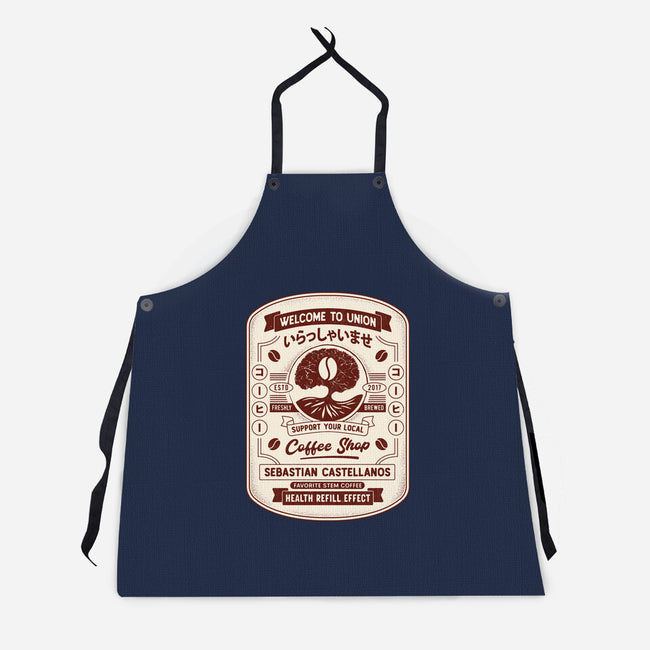 Immersive Mental World Coffee Crest-Unisex-Kitchen-Apron-LAGELANTEE