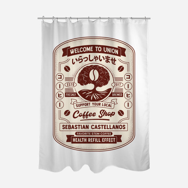 Immersive Mental World Coffee Crest-None-Polyester-Shower Curtain-LAGELANTEE