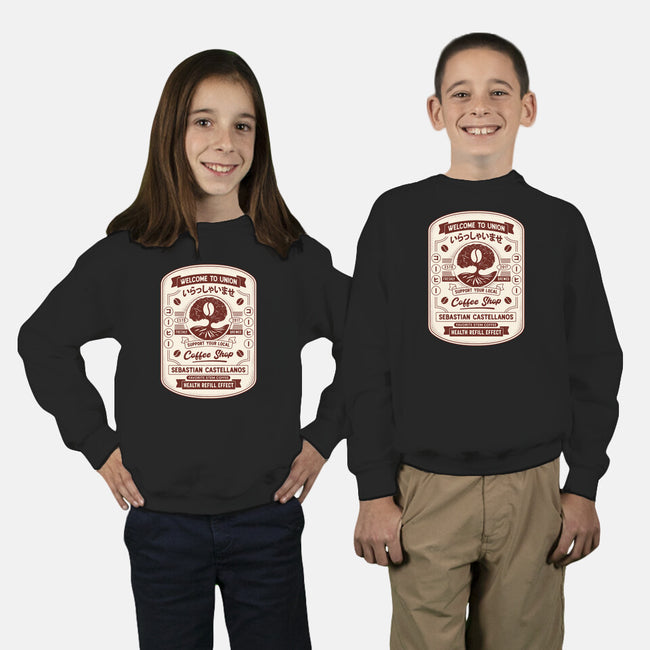 Immersive Mental World Coffee Crest-Youth-Crew Neck-Sweatshirt-LAGELANTEE