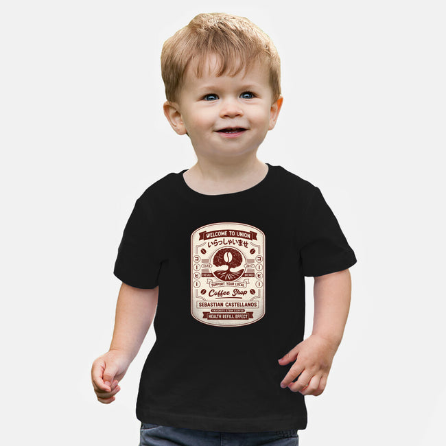 Immersive Mental World Coffee Crest-Baby-Basic-Tee-LAGELANTEE