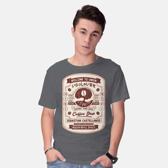 Immersive Mental World Coffee Crest-Mens-Basic-Tee-LAGELANTEE