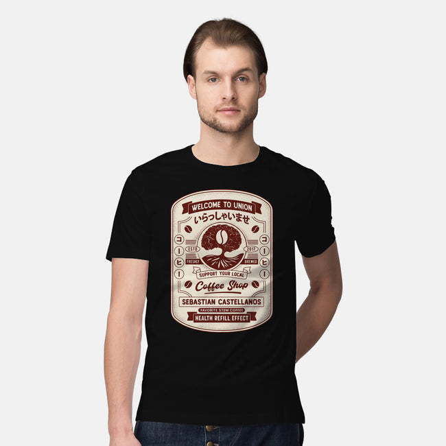 Immersive Mental World Coffee Crest-Mens-Premium-Tee-LAGELANTEE