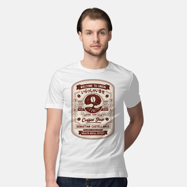 Immersive Mental World Coffee Crest-Mens-Premium-Tee-LAGELANTEE