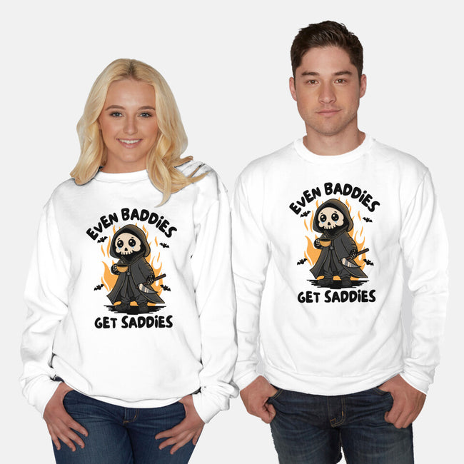 Even Baddies Get Saddies-Unisex-Crew Neck-Sweatshirt-Trendlory