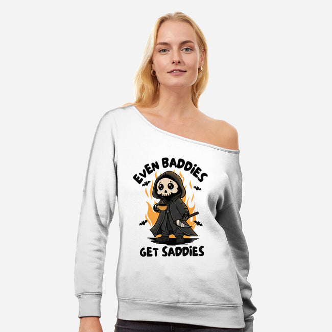 Even Baddies Get Saddies-Womens-Off Shoulder-Sweatshirt-Trendlory