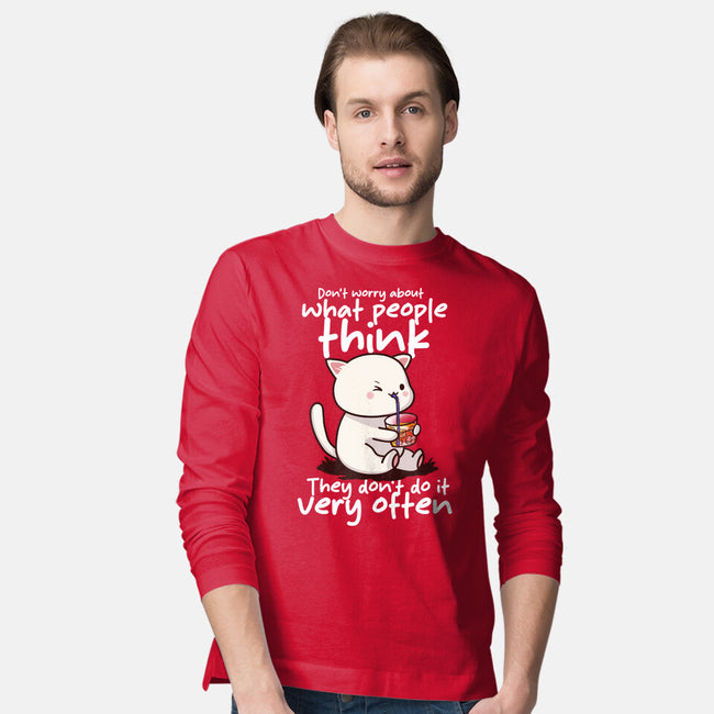 Don't Worry What People Think-Mens-Long Sleeved-Tee-fanfabio