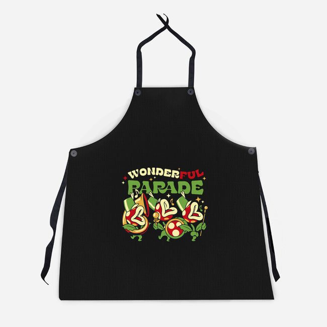 Piranha Plant Parade-Unisex-Kitchen-Apron-tobefonseca