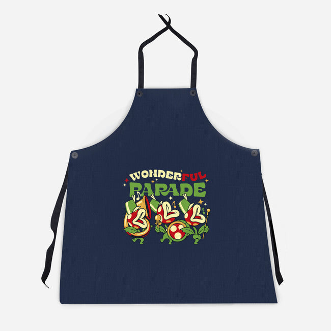 Piranha Plant Parade-Unisex-Kitchen-Apron-tobefonseca