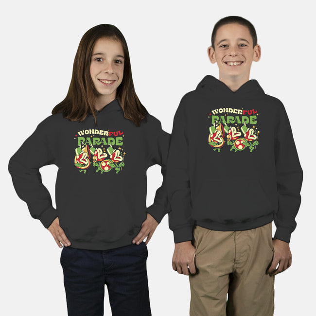 Piranha Plant Parade-Youth-Pullover-Sweatshirt-tobefonseca