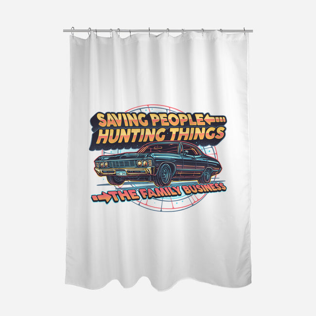 Family Business Vehicle-None-Polyester-Shower Curtain-glitchygorilla