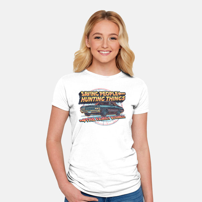 Family Business Vehicle-Womens-Fitted-Tee-glitchygorilla