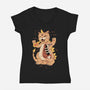 X-Ray Kaiju Meowster-Womens-V-Neck-Tee-vp021