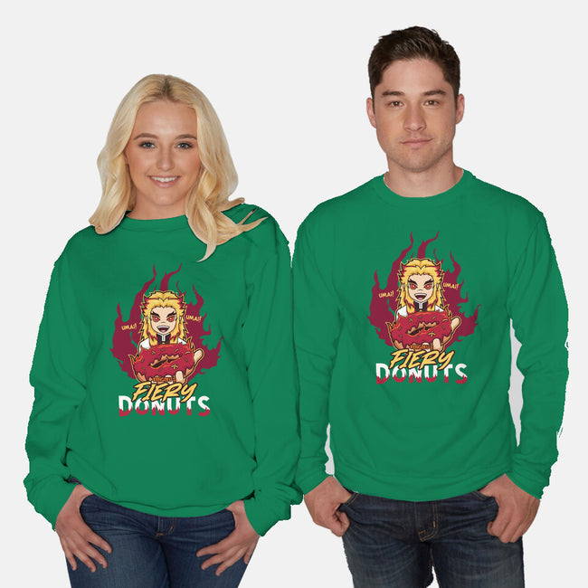 Rengoku's Fiery Donuts-Unisex-Crew Neck-Sweatshirt-janlangpoako