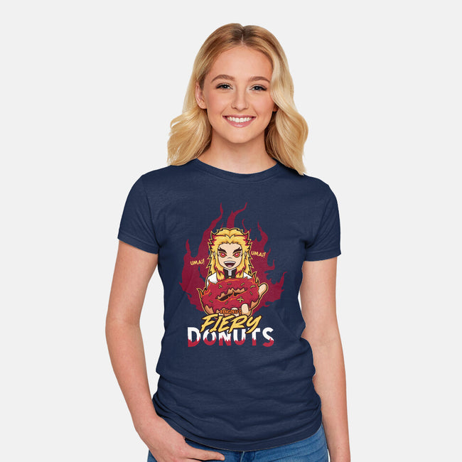 Rengoku's Fiery Donuts-Womens-Fitted-Tee-janlangpoako