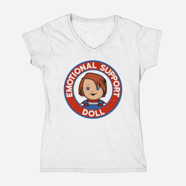 Emotional Support Doll-Womens-V-Neck-Tee-Melonseta