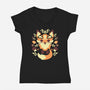 Autumn Fox Symmetry-Womens-V-Neck-Tee-NemiMakeit