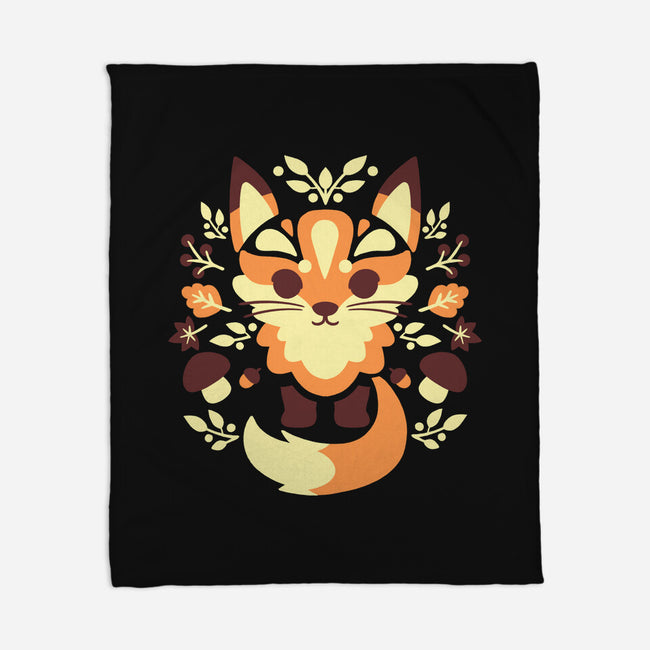 Autumn Fox Symmetry-None-Fleece-Blanket-NemiMakeit